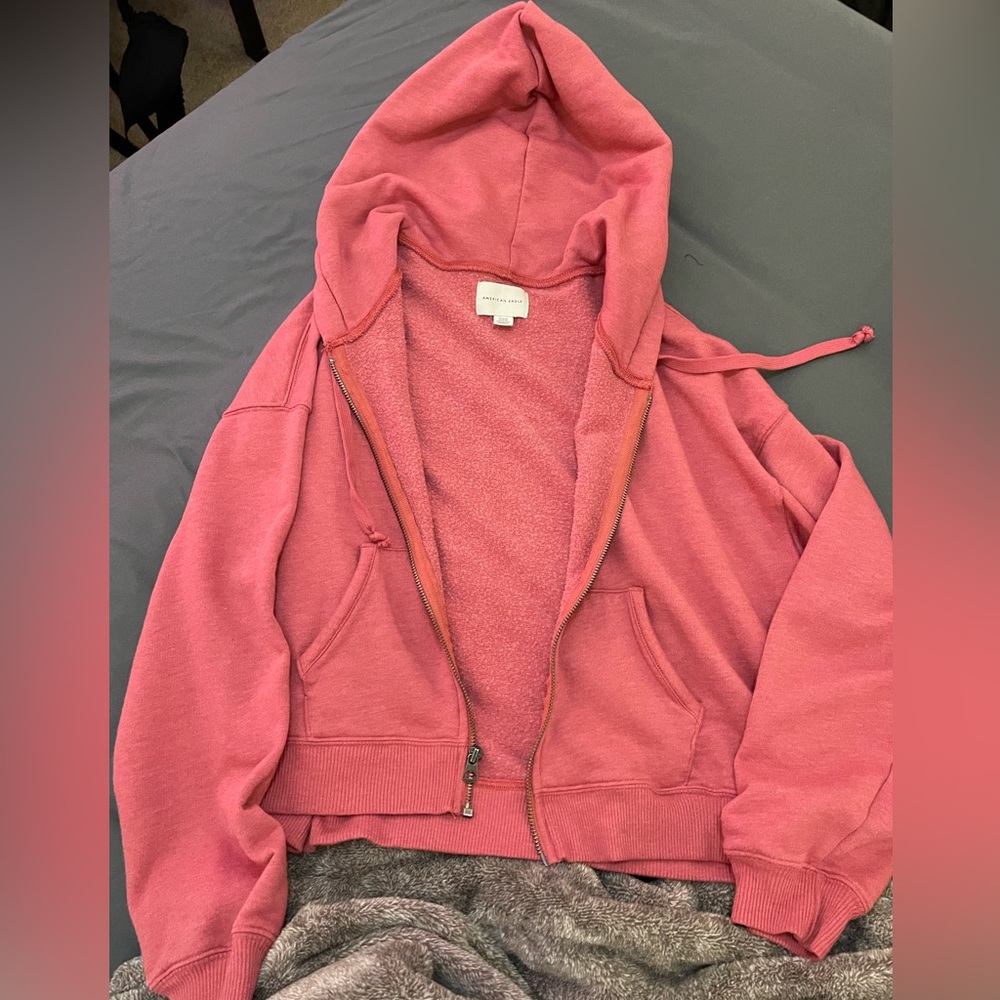 Cropped zip up hoodie